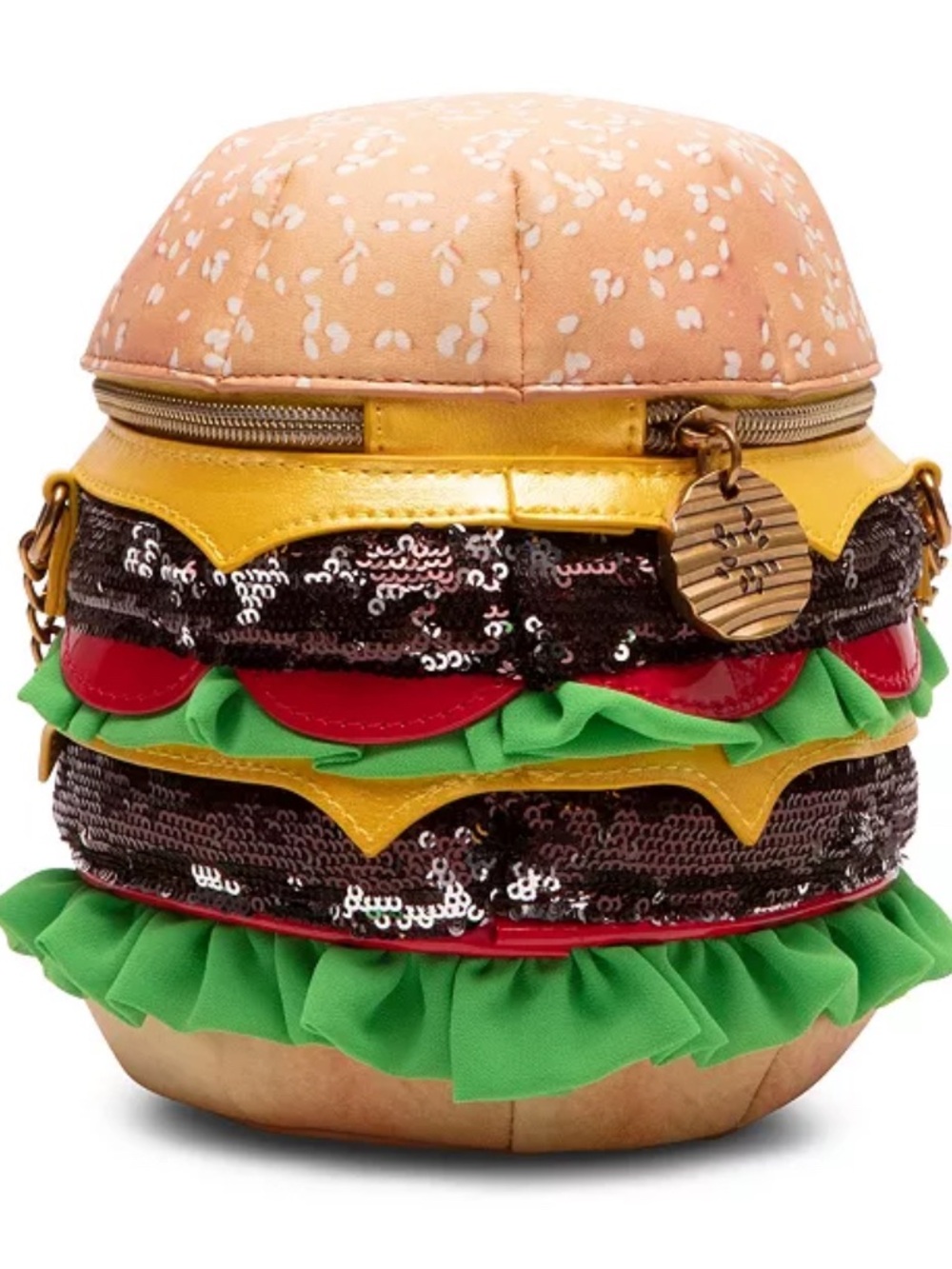 Betsey Johnson Kitsch Nice Buns cheeseburger hamburger Crossbody bag purse NWOT - Picture 10 of 13